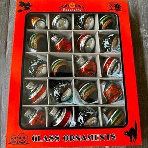 Christopher Radko Halloween Shiny Brite Vintage Mini Ball Ornaments Set 20